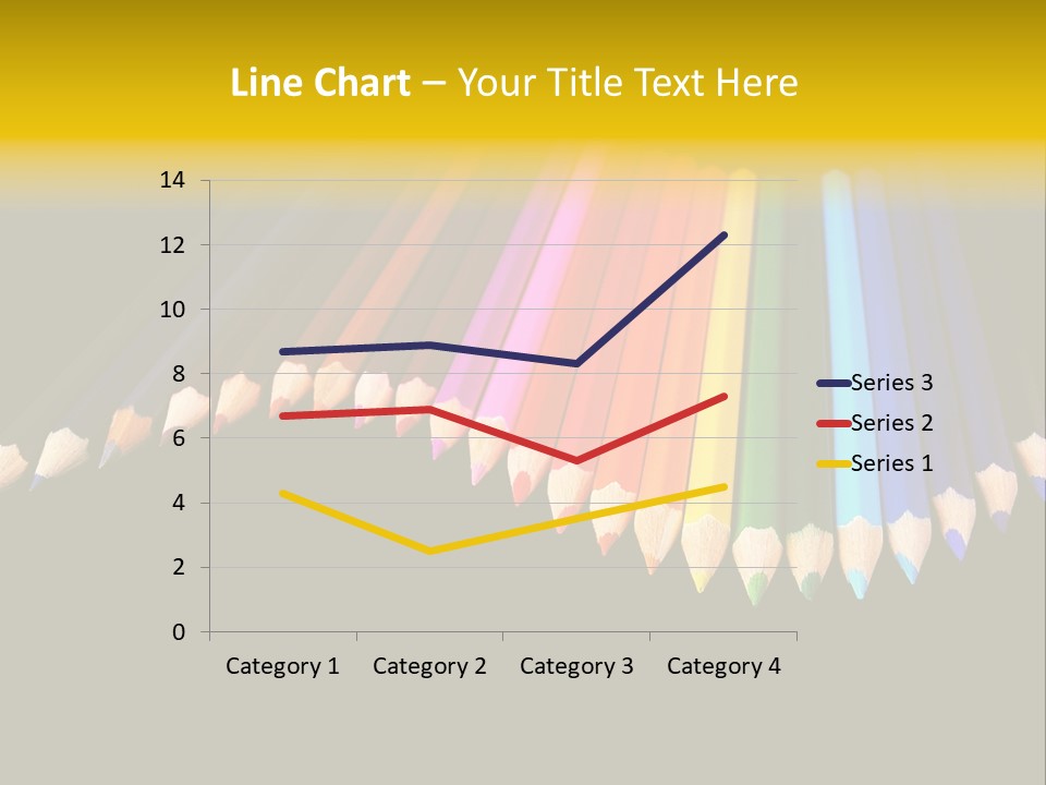 A Group Of Colored Pencils On A Black Background PowerPoint Template