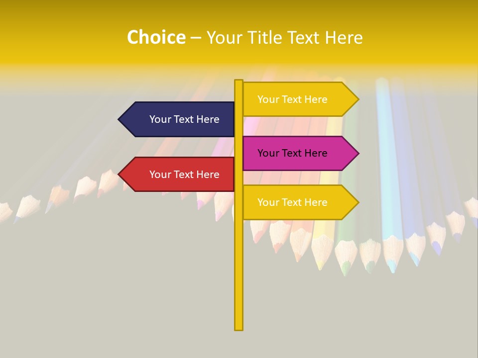 A Group Of Colored Pencils On A Black Background PowerPoint Template