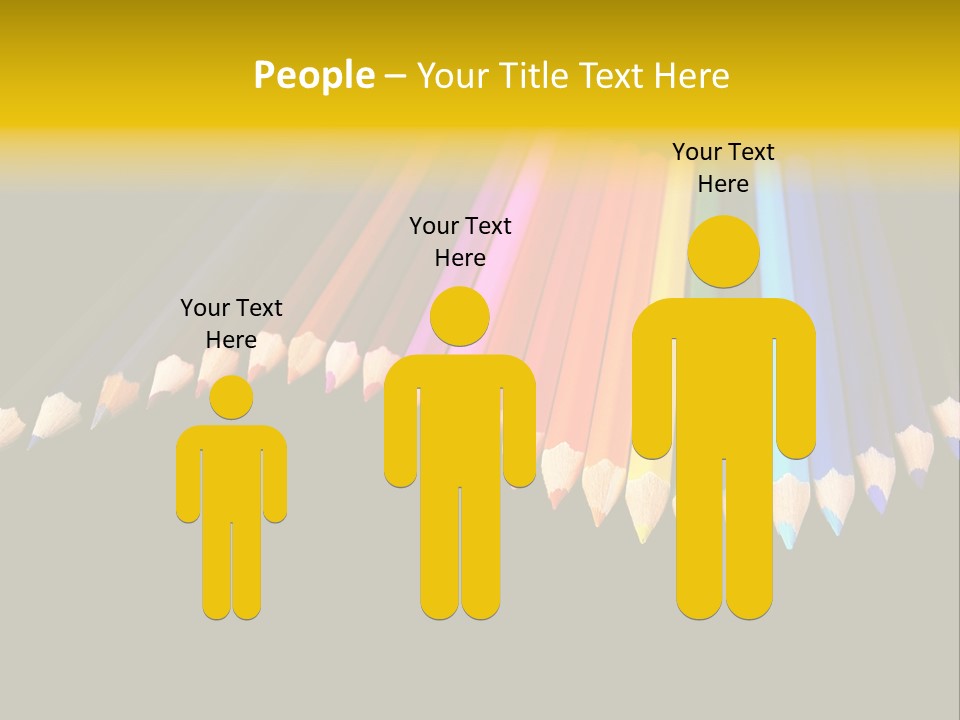 A Group Of Colored Pencils On A Black Background PowerPoint Template