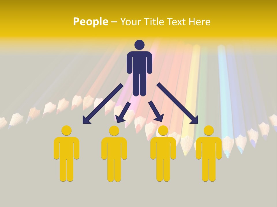 A Group Of Colored Pencils On A Black Background PowerPoint Template