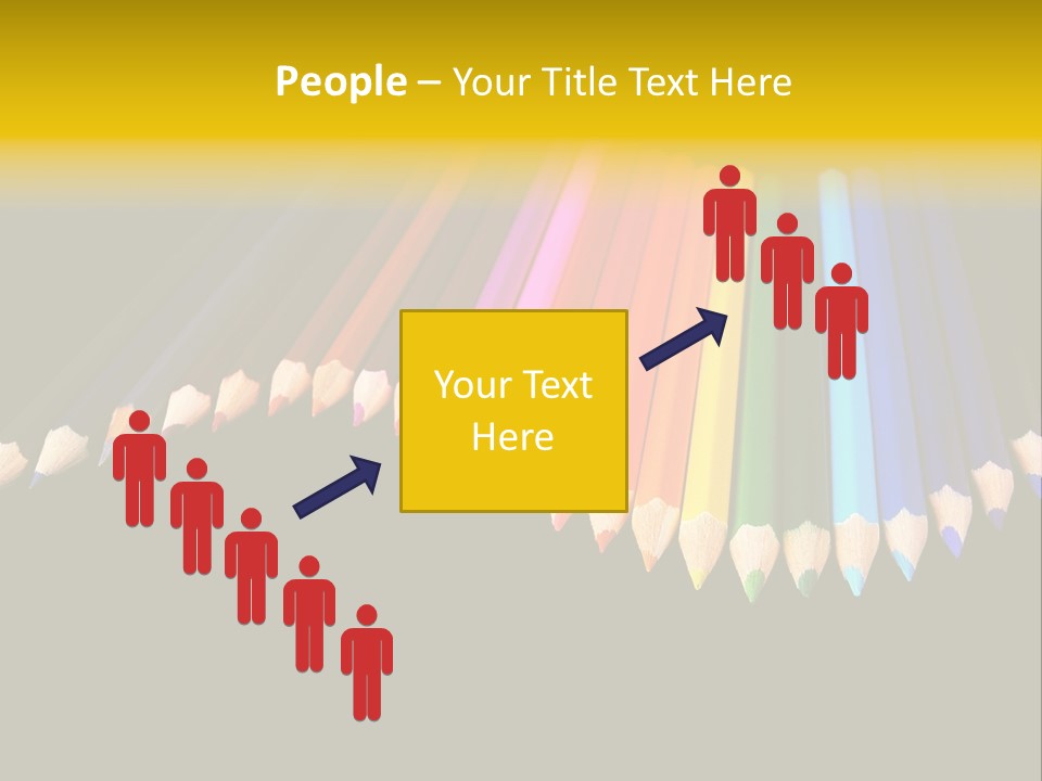 A Group Of Colored Pencils On A Black Background PowerPoint Template