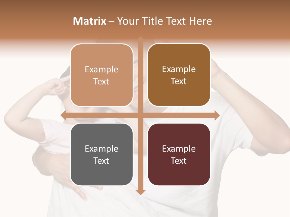 Young Chinese Father Posing With Daughter Making Victory Signs With Their Hands, Happily Smiling Looking At Camera PowerPoint Template