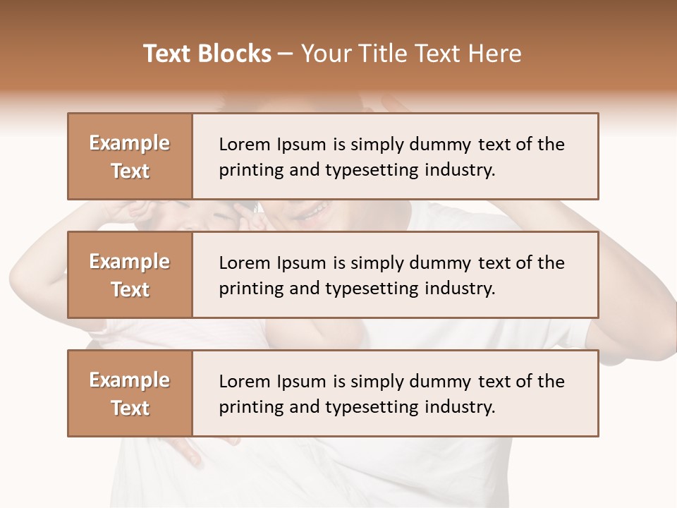Young Chinese Father Posing With Daughter Making Victory Signs With Their Hands, Happily Smiling Looking At Camera PowerPoint Template