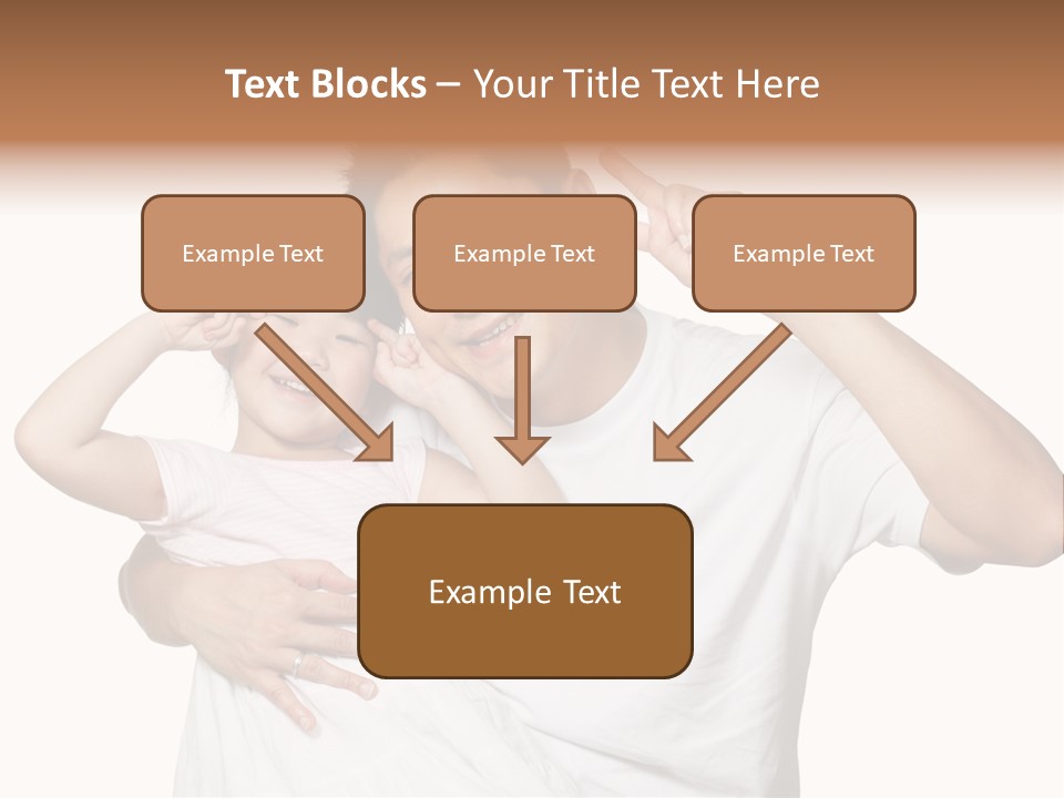 Young Chinese Father Posing With Daughter Making Victory Signs With Their Hands, Happily Smiling Looking At Camera PowerPoint Template