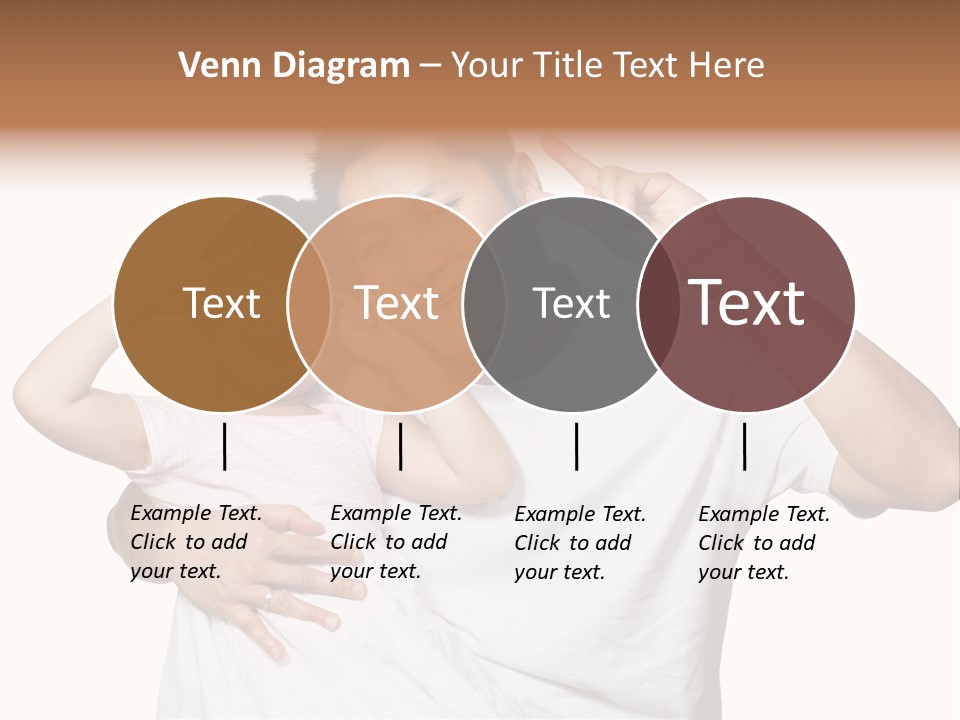 Young Chinese Father Posing With Daughter Making Victory Signs With Their Hands, Happily Smiling Looking At Camera PowerPoint Template