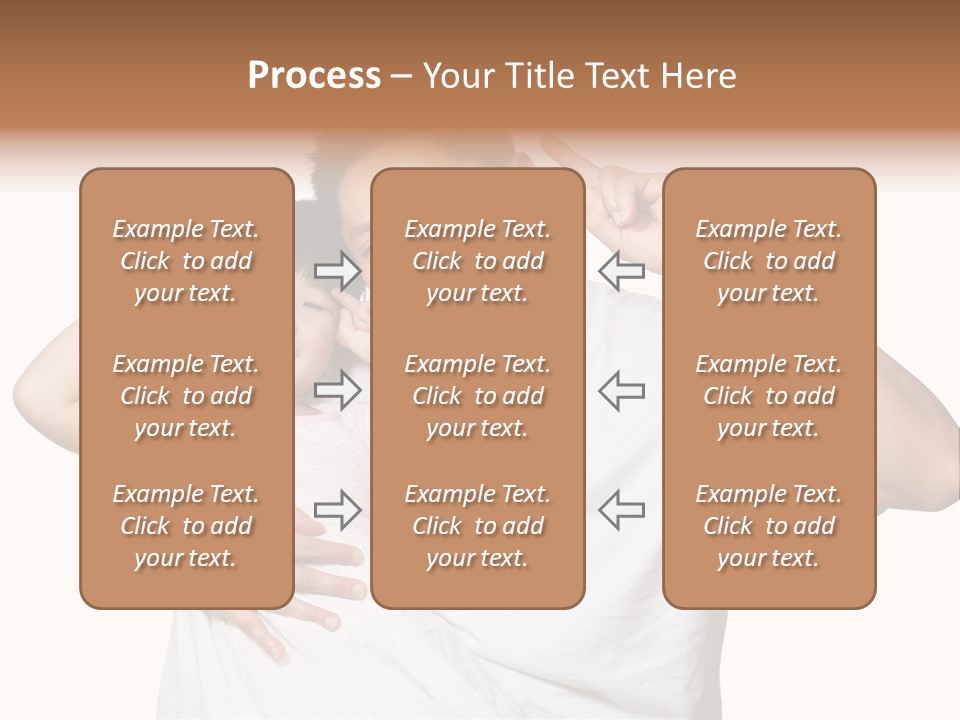 Young Chinese Father Posing With Daughter Making Victory Signs With Their Hands, Happily Smiling Looking At Camera PowerPoint Template
