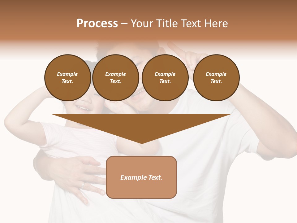 Young Chinese Father Posing With Daughter Making Victory Signs With Their Hands, Happily Smiling Looking At Camera PowerPoint Template