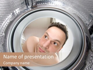 Man Working With Washing Machine PowerPoint Template