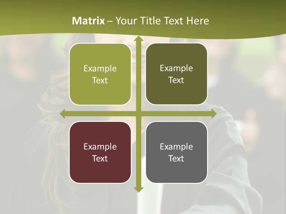 Female Graduation Portrait Smiling And Showing Her Diploma PowerPoint Template