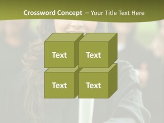 Female Graduation Portrait Smiling And Showing Her Diploma PowerPoint Template