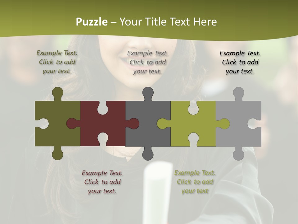 Female Graduation Portrait Smiling And Showing Her Diploma PowerPoint Template