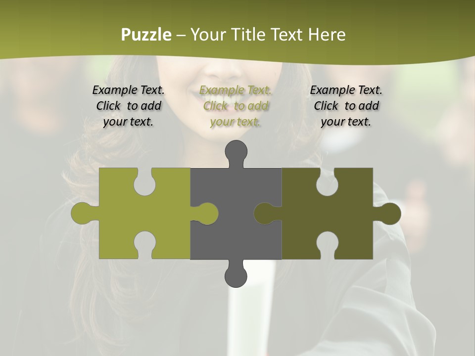 Female Graduation Portrait Smiling And Showing Her Diploma PowerPoint Template