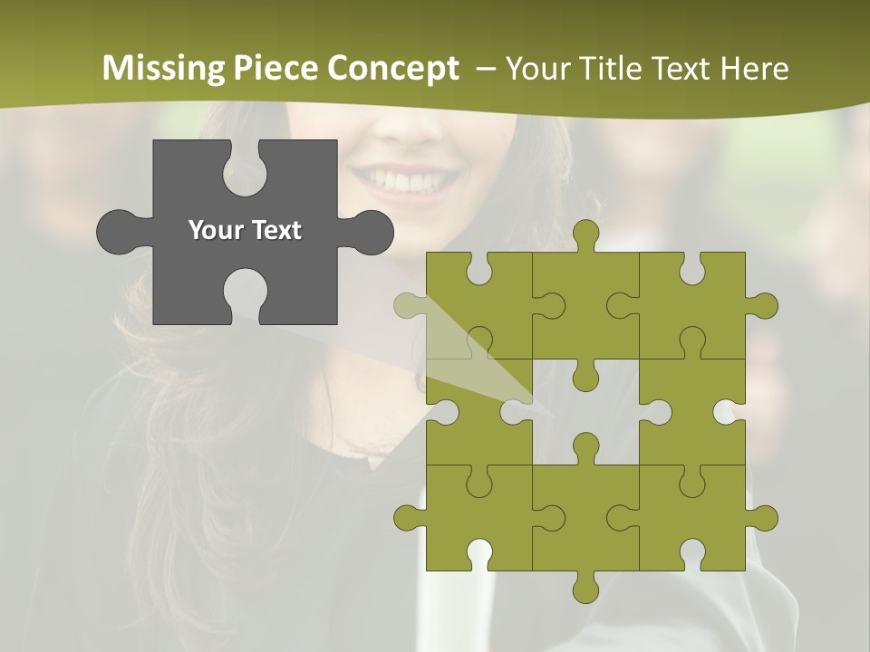 Female Graduation Portrait Smiling And Showing Her Diploma PowerPoint Template