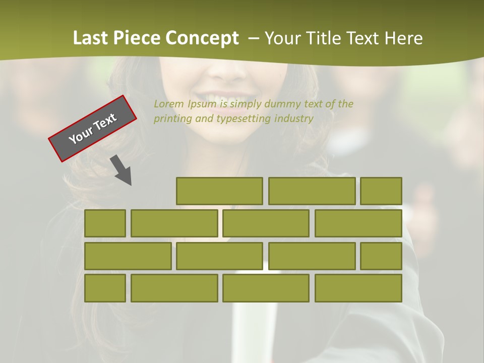 Female Graduation Portrait Smiling And Showing Her Diploma PowerPoint Template