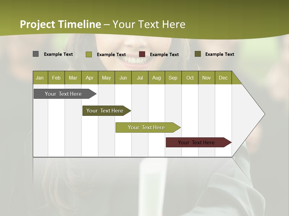 Female Graduation Portrait Smiling And Showing Her Diploma PowerPoint Template
