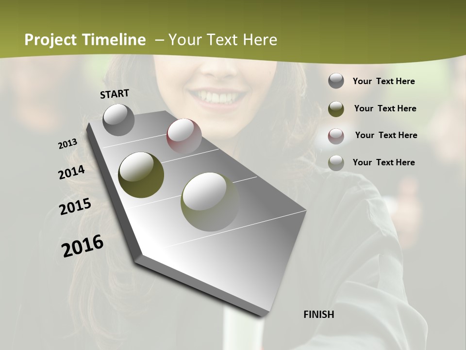 Female Graduation Portrait Smiling And Showing Her Diploma PowerPoint Template