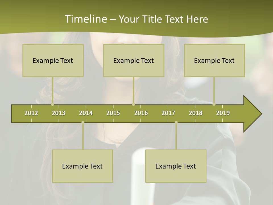 Female Graduation Portrait Smiling And Showing Her Diploma PowerPoint Template