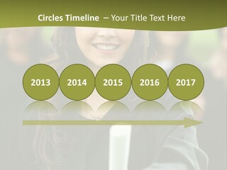 Female Graduation Portrait Smiling And Showing Her Diploma PowerPoint Template