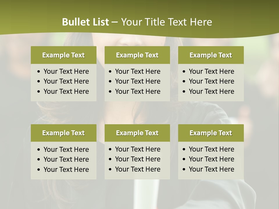 Female Graduation Portrait Smiling And Showing Her Diploma PowerPoint Template