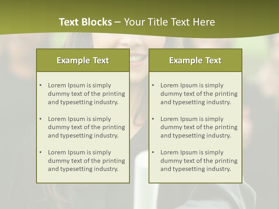 Female Graduation Portrait Smiling And Showing Her Diploma PowerPoint Template