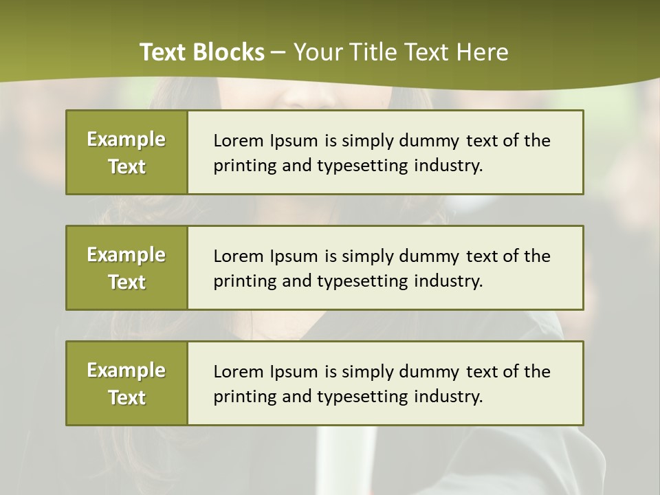 Female Graduation Portrait Smiling And Showing Her Diploma PowerPoint Template