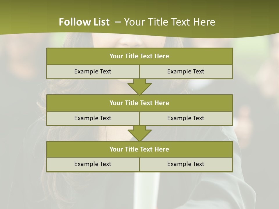 Female Graduation Portrait Smiling And Showing Her Diploma PowerPoint Template