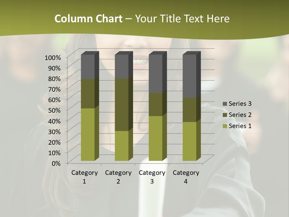 Female Graduation Portrait Smiling And Showing Her Diploma PowerPoint Template