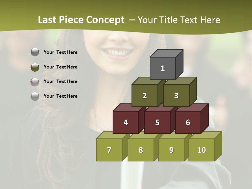 Female Graduation Portrait Smiling And Showing Her Diploma PowerPoint Template