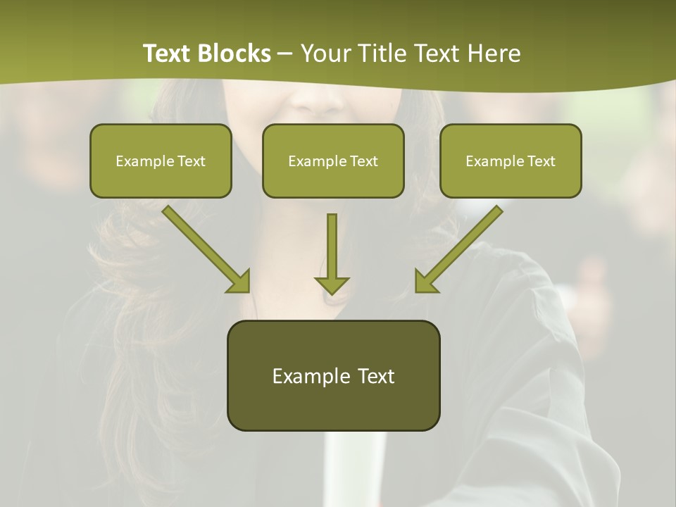 Female Graduation Portrait Smiling And Showing Her Diploma PowerPoint Template