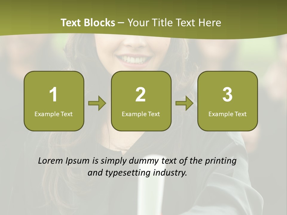 Female Graduation Portrait Smiling And Showing Her Diploma PowerPoint Template
