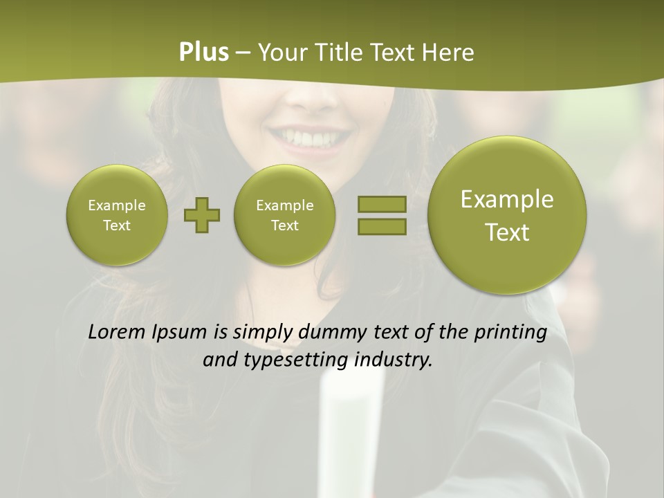 Female Graduation Portrait Smiling And Showing Her Diploma PowerPoint Template