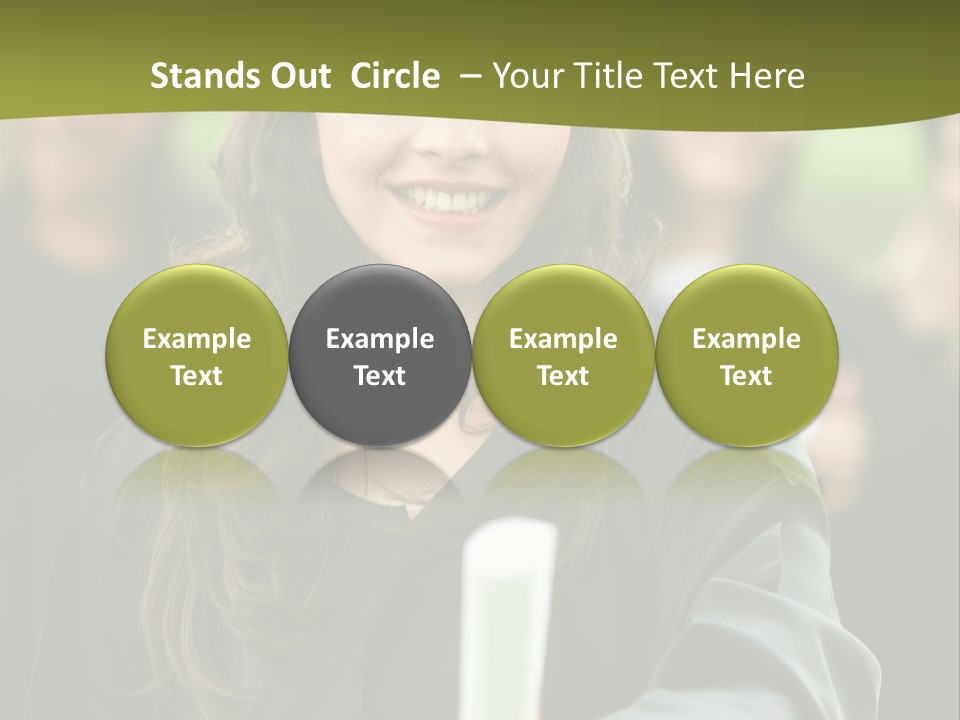 Female Graduation Portrait Smiling And Showing Her Diploma PowerPoint Template