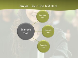 Female Graduation Portrait Smiling And Showing Her Diploma PowerPoint Template