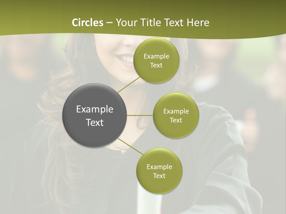 Female Graduation Portrait Smiling And Showing Her Diploma PowerPoint Template