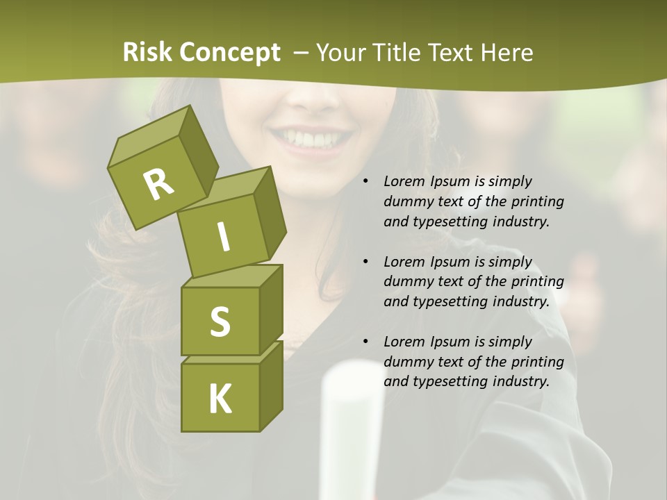 Female Graduation Portrait Smiling And Showing Her Diploma PowerPoint Template