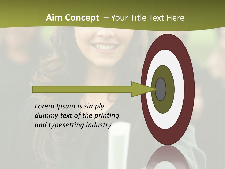 Female Graduation Portrait Smiling And Showing Her Diploma PowerPoint Template