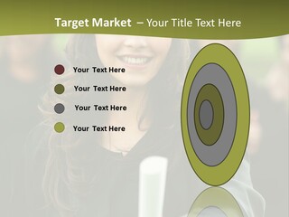 Female Graduation Portrait Smiling And Showing Her Diploma PowerPoint Template