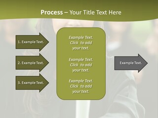 Female Graduation Portrait Smiling And Showing Her Diploma PowerPoint Template