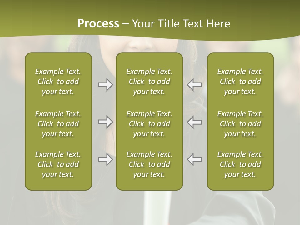 Female Graduation Portrait Smiling And Showing Her Diploma PowerPoint Template
