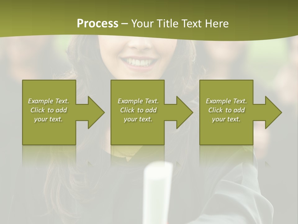 Female Graduation Portrait Smiling And Showing Her Diploma PowerPoint Template