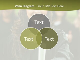 Female Graduation Portrait Smiling And Showing Her Diploma PowerPoint Template