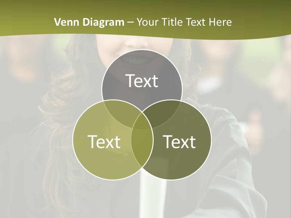 Female Graduation Portrait Smiling And Showing Her Diploma PowerPoint Template