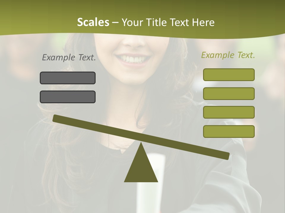 Female Graduation Portrait Smiling And Showing Her Diploma PowerPoint Template