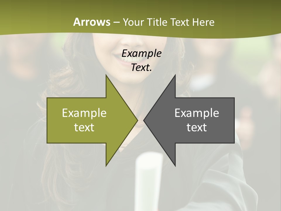 Female Graduation Portrait Smiling And Showing Her Diploma PowerPoint Template