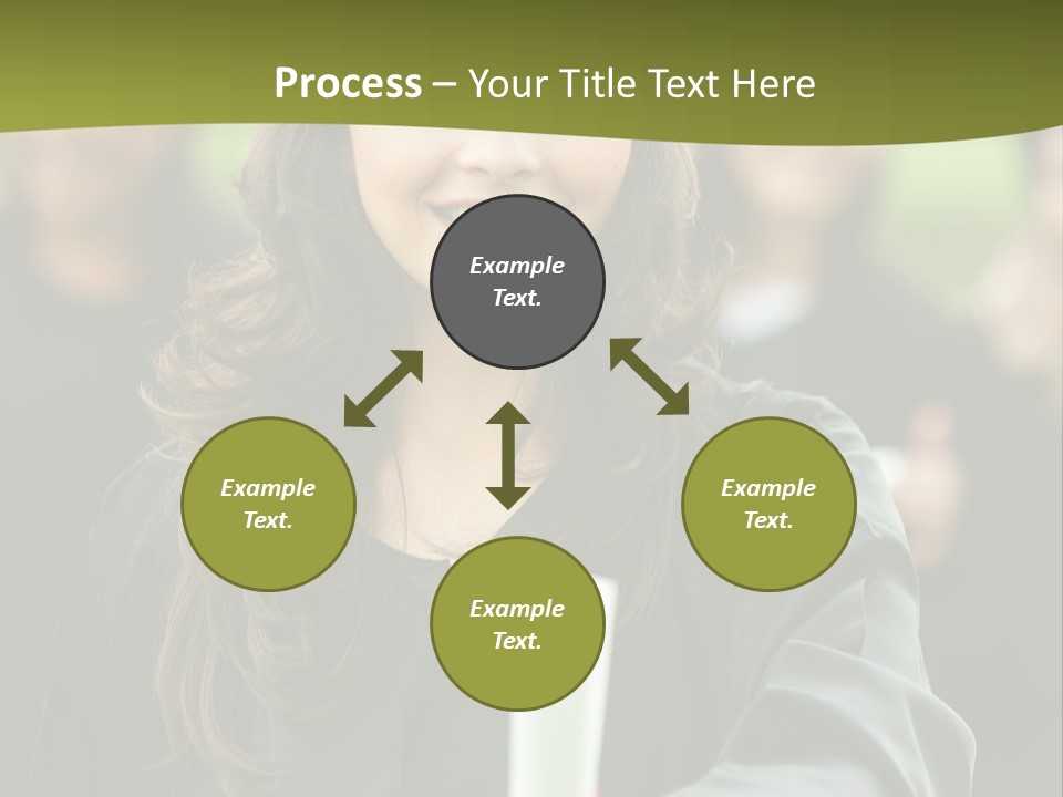 Female Graduation Portrait Smiling And Showing Her Diploma PowerPoint Template