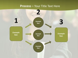 Female Graduation Portrait Smiling And Showing Her Diploma PowerPoint Template