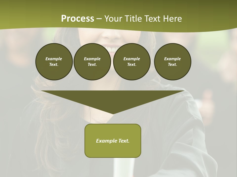 Female Graduation Portrait Smiling And Showing Her Diploma PowerPoint Template