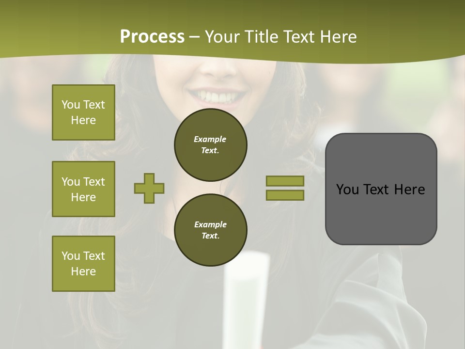 Female Graduation Portrait Smiling And Showing Her Diploma PowerPoint Template