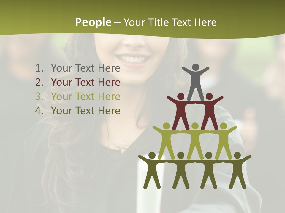 Female Graduation Portrait Smiling And Showing Her Diploma PowerPoint Template