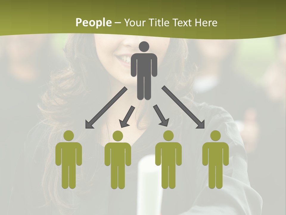 Female Graduation Portrait Smiling And Showing Her Diploma PowerPoint Template